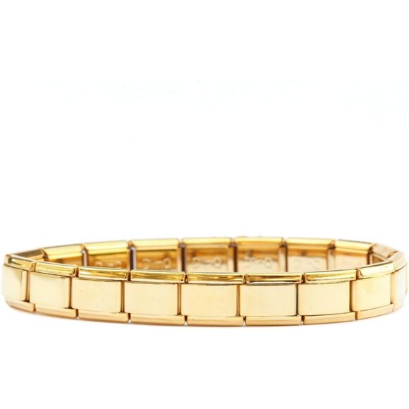 Shiny Goldtone Starter Bracelet for Italian Charms - 18 Links, Customizable - Picture 1 of 4